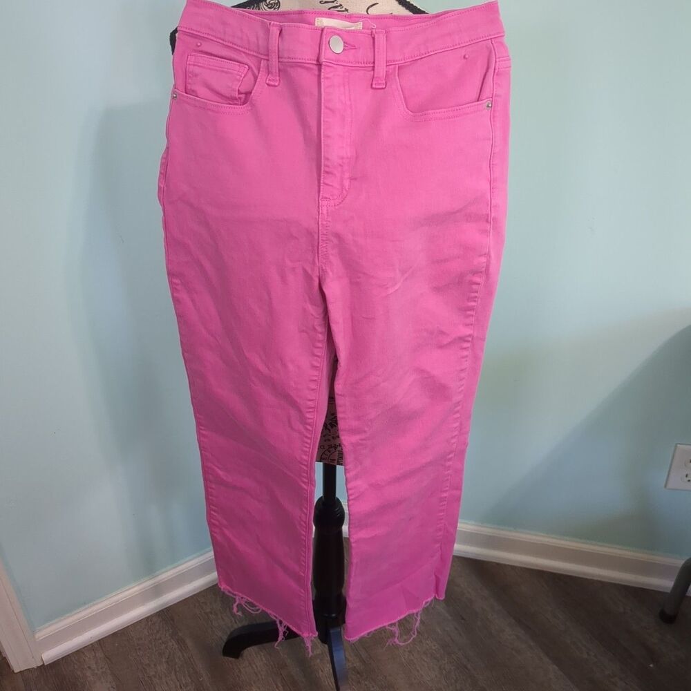Altar'd State Straight Leg Jeans Womens 28 Pink Cotton Blend High Rise 5 Pockets